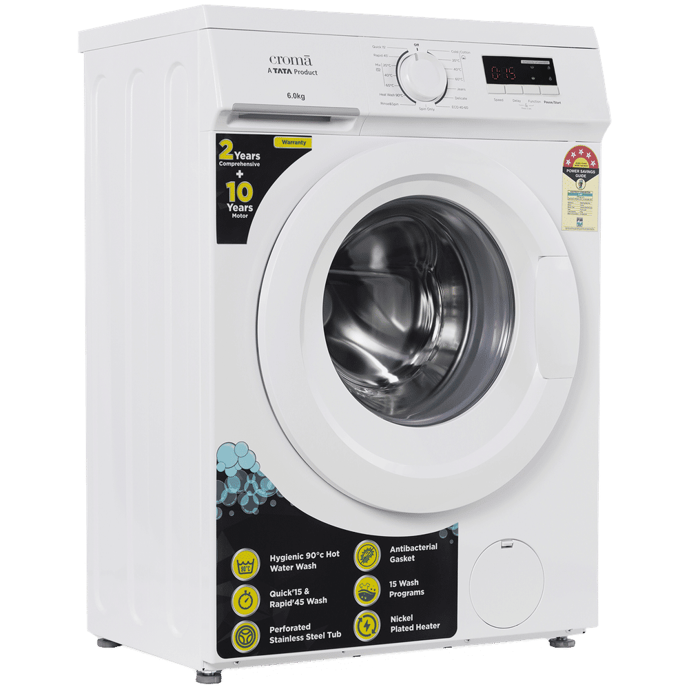 Buy Croma 6 kg 5 Star Fully Automatic Front Load Washing Machine (CRLWFL0605W7901, Inbuilt
